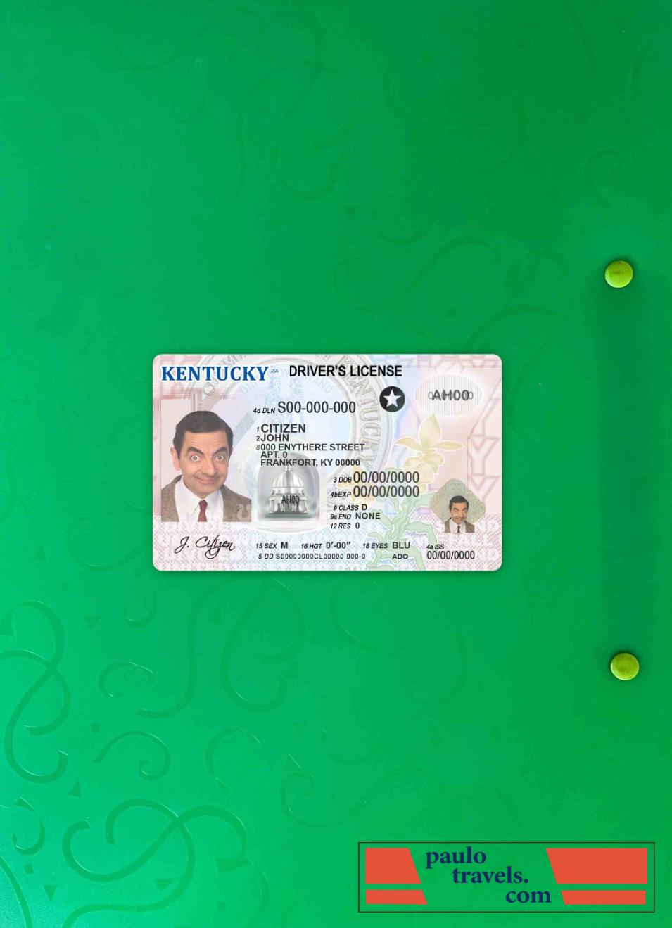 USA Kentucky DL photolook FRONT PSD template